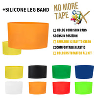 Silicone Soccer Shin Guard Sleeves with Anti-Slip Elastic Strap for Training