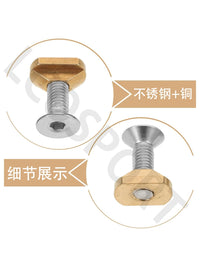 Hydrofoil M6 M8 Stainless Steel Screws with Brass Nuts and Washers for Surfboard Rudder Slot