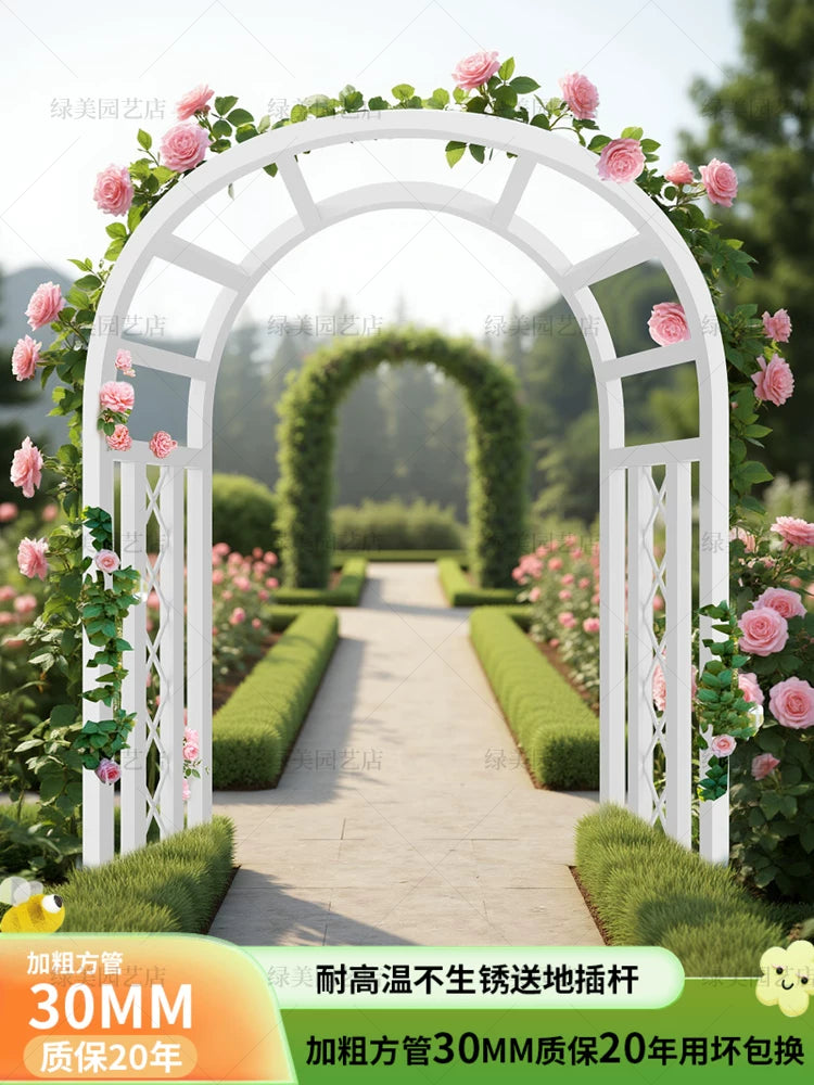 European Style Metal Garden Arch for Climbing Plants, Roses, and Vines - Outdoor Trellis for Villas and Courtyards