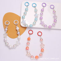 Iridescent Acrylic Star Keychain with Colorful Bead Accents for Bags