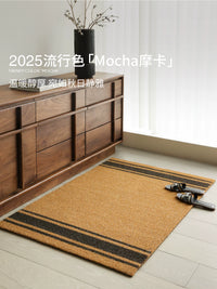 Saibosi Mocha Floral Tile Entryway Mat Modern Minimalist American Vintage Style Durable Dirt-Resistant Floor Mat