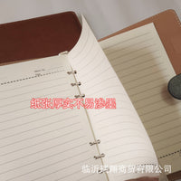 A5/B5 Simple Business Magnetic Buckle 6/9-Hole Loose-Leaf Notebook with Replaceable Core
