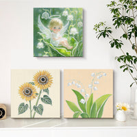 DIY Tulip Pearl Painting Kit with Frame and Materials for Living Room Decor