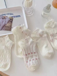 Women's Thin Mesh Breathable Ankle Socks for Summer, Korean Style Multi-Pack
