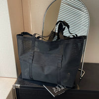 Large Capacity Mesh Beach Tote Bag for Swimming, Travel, and Gym