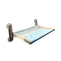 Foldable Cat Hammock Window Perch with Suction Cups, Wooden Frame Cat Bed, Scratching Board for Sunbathing
