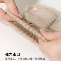 Winter Windproof Plush Flip-Top Fingerless Gloves for Students and Couples, Thickened Touchscreen Compatible