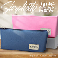 Extended Canvas Pencil Case, Simple Lightweight Fashion Solid Color Dirt-Resistant Stationery Bag for Boys, Large Capacity Student Pencil Box