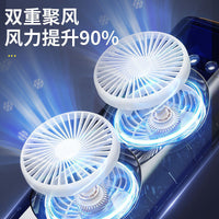USB Rechargeable Dual-Head Misting Fan with Remote, Portable Oscillating Cooling Humidifier for Home and Office