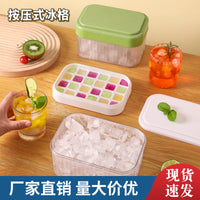 Large Capacity Ice Cube Tray with Lid and Storage Bin, Food-Grade Ice Maker Mold for Freezer, Household Ice Box