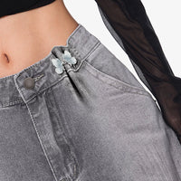 MeraCoco Crystal Butterfly Waist Cinch Pin for Jeans and Dresses, Detachable Waist Tightener Buckle