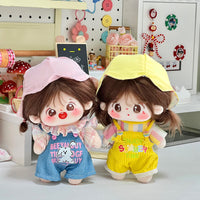 20cm Cotton Doll Clothes Spring Outing Series Overalls for Normal and Chubby Body Dolls