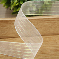 Glitter Stripe Organza Ribbon for DIY Crafts, Hair Accessories, Floral Arrangements, and Gift Wrapping