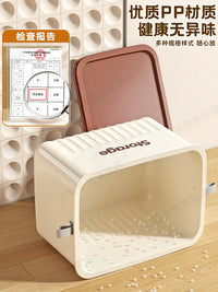 Desktop Storage Box with Lid for Cosmetics, Snacks, and Toys - Rectangular Home Organizer