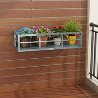 Stainless Steel Railing Planter Box for Outdoor Windowsills and Balconies