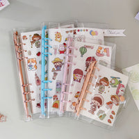 Colorful PVC Transparent Loose-Leaf Notebook Cover with Buckle Closure for A5/A6/A7 Inserts