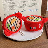 Cartoon Hotpot BBQ Plush Keychain Mini Claw Machine Doll