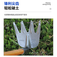 Heavy-Duty Steel 4-Tine Rake Head for Gardening and Soil Cultivation