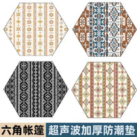 Thickened Hexagonal Tent Moisture-proof Mat Outdoor Camping Picnic Mat with Aluminum Film