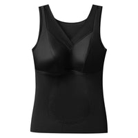 Women's V-Neck Thermal Camisole with Built-in Bra Pads, Silk-Blend Brushed Warm Base Layer