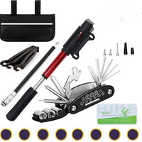 Bicycle Pump and Puncture Repair Kit, Glueless Bike Tire Repair Tool Set