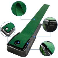 Golf Putting Trainer with Single Hole Practice Mat Indoor Training Aid