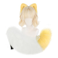 Fluffy Faux Fur Animal Ear Headband and Tail Set for Cosplay