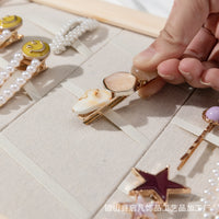 Wooden Jewelry Display Tray Hairpin Holder Wall-Mounted Organizer for Earrings Necklaces Rings