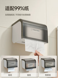 Wall-Mounted Waterproof Toilet Paper Holder with Storage Shelf for Bathroom
