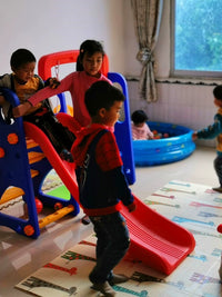 Kids Indoor Outdoor Slide and Swing Set with Ladder for Toddlers