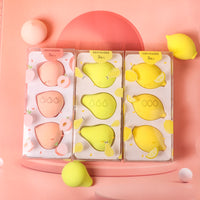 Fruit-Shaped Makeup Sponge Set - Lemon, Pear, Strawberry, Avocado, Peach Beauty Blenders