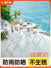 Outdoor Wrought Iron Bistro Set, 3-Piece Patio Furniture for Balcony, Garden, and Deck