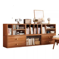 Modular DIY Bookshelf Storage Cabinet with Adjustable Shelves and Doors