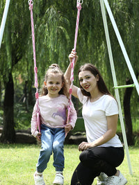 Kids' Indoor/Outdoor Swing with Soft Board Seat and Pull-Up Bar for Sensory Training
