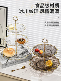 Luxury Wavy Multi-tier Fruit and Dessert Stand for Living Room Coffee Table