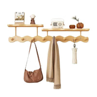 Over-the-Door Wall Mounted Coat Rack with Hooks for Bedroom Living Room Entryway, No-Drill Installation