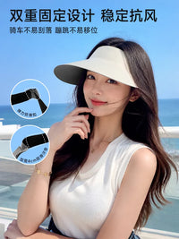 Sun Protection Visor Hat with Face Mask for Cycling, Wide Brim Anti-UV Sun Hat