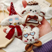 Korean Style Teddy Dog and Rabbit Plush Brooch for Bags and Kids' Clothing Decoration