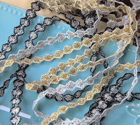 Metallic Thread Woven Trim for Cheongsam Cuffs, Collars, and Lolita Dress Decoration