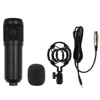 BM800 Condenser Microphone with V8 Sound Card and Boom Arm Stand for Live Streaming and Recording