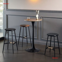 Modern Minimalist Balcony High Table Round Bar Table for Cafe Milk Tea Shop Restaurant