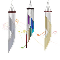 Premium Metal Wind Chime with 12 Aluminum Tubes and Solid Wood Base, Adjustable Tones for Outdoor and Indoor Decor