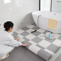 Interlocking Non-Slip Shower Mat for Bathroom and Toilet, Waterproof Grid Design