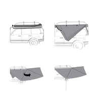 SENYE 270-Degree Car Side Awning Tent with Dual Poles for Outdoor Camping