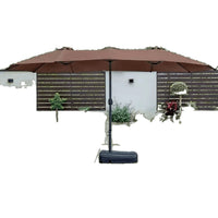 Outdoor Triple-Head Patio Umbrella with Center Pole for Garden, Villa, and Balcony