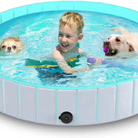 Foldable PVC Pet Swimming Pool for Dogs - Portable Bathing Tub for Outdoor Fun