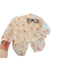 Kids' Cotton Gauze Pajama Set, Spring/Summer 2026, Unisex Pure Cotton Korean Style Loose Sleepwear