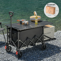 Foldable Outdoor Camping Wagon with All-Terrain Wheels, Portable Utility Cart for Beach, Garden, and Shopping