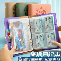 Travel Journal Notebook for Tickets and Mementos, A5 Loose-Leaf Organizer