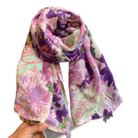 Ethnic Style Cotton Linen Scarf for Women - Long Warm Shawl for Autumn/Winter & Summer Air-Conditioned Rooms